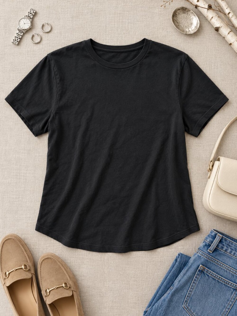 Abercrombie & Fitch Black Short Sleeve Crew Tee Medium Cotton